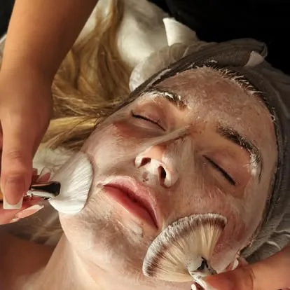 Facial in progress